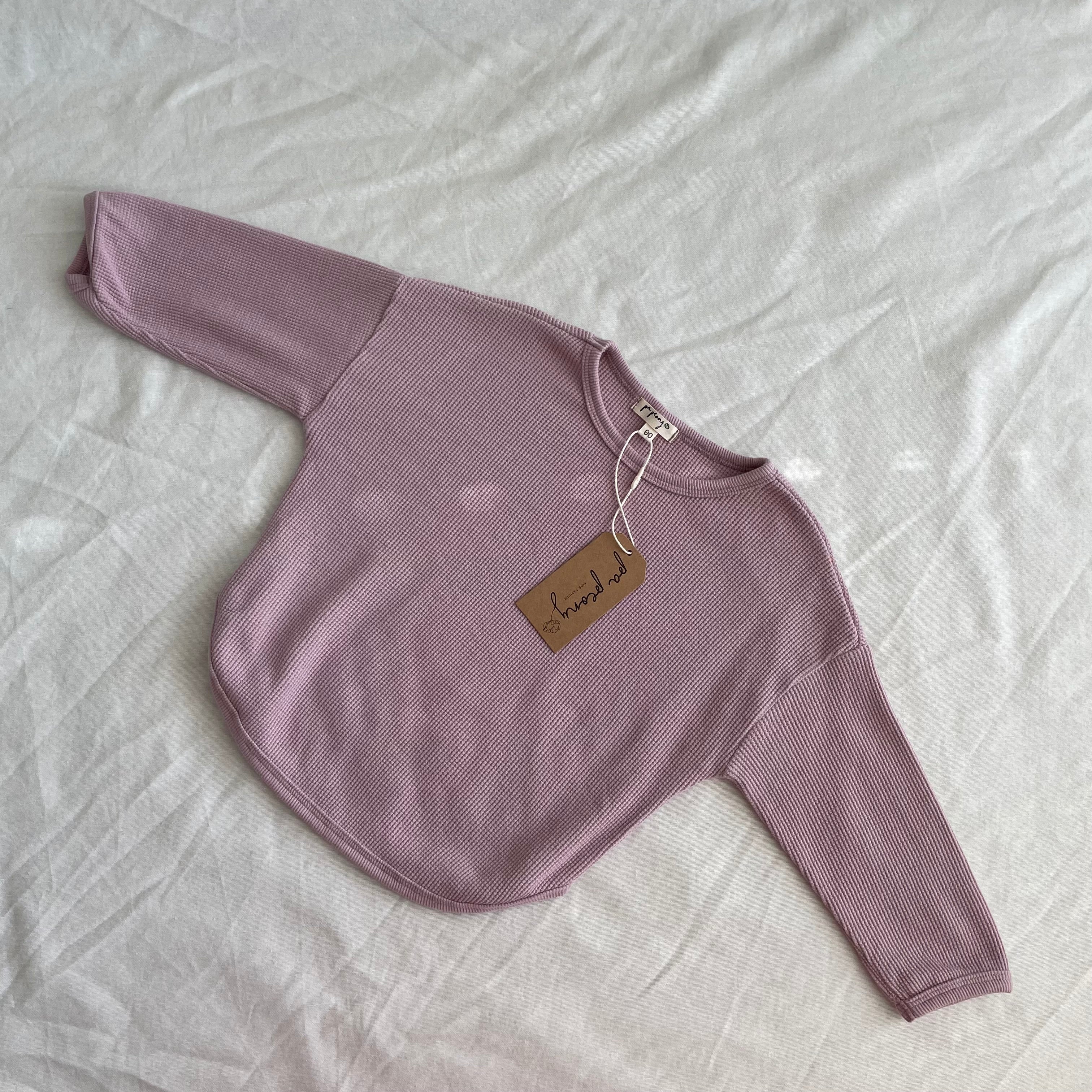 חולצת טי חורפית מבד וופל (שמנת) - PaPeony