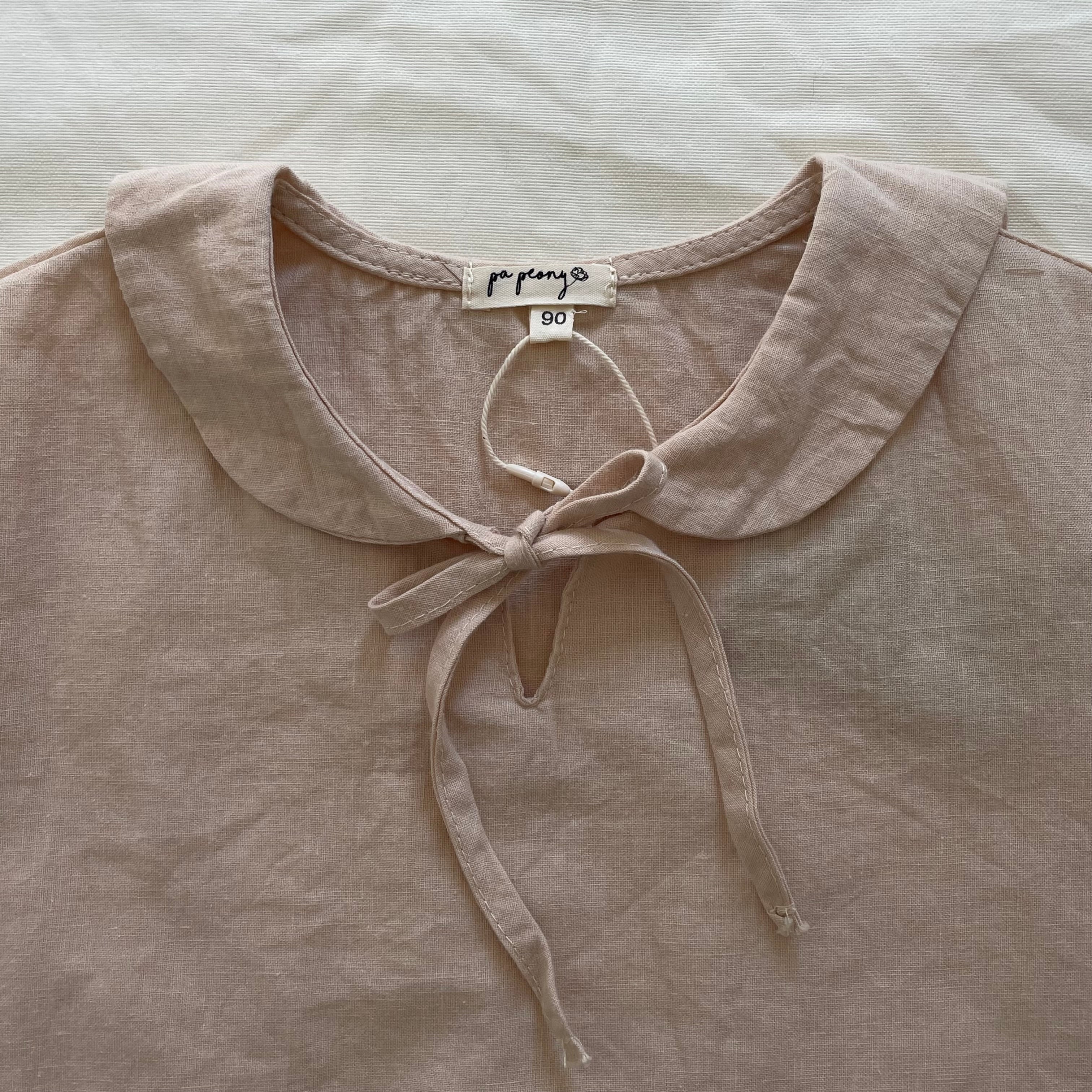 חולצת פשתן צווארון ארוך "טל" - PaPeony