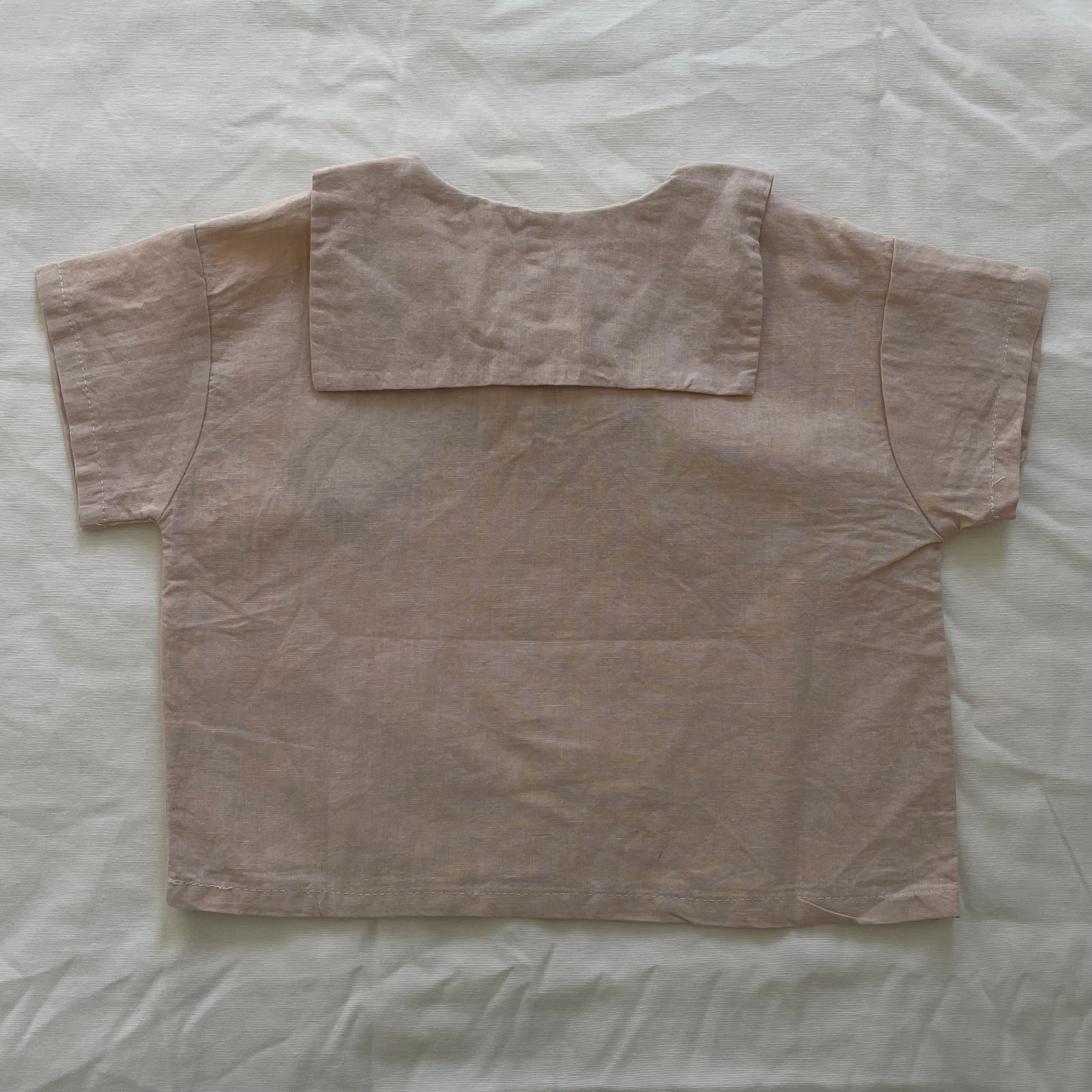 חולצת פשתן צווארון ארוך "טל" - PaPeony